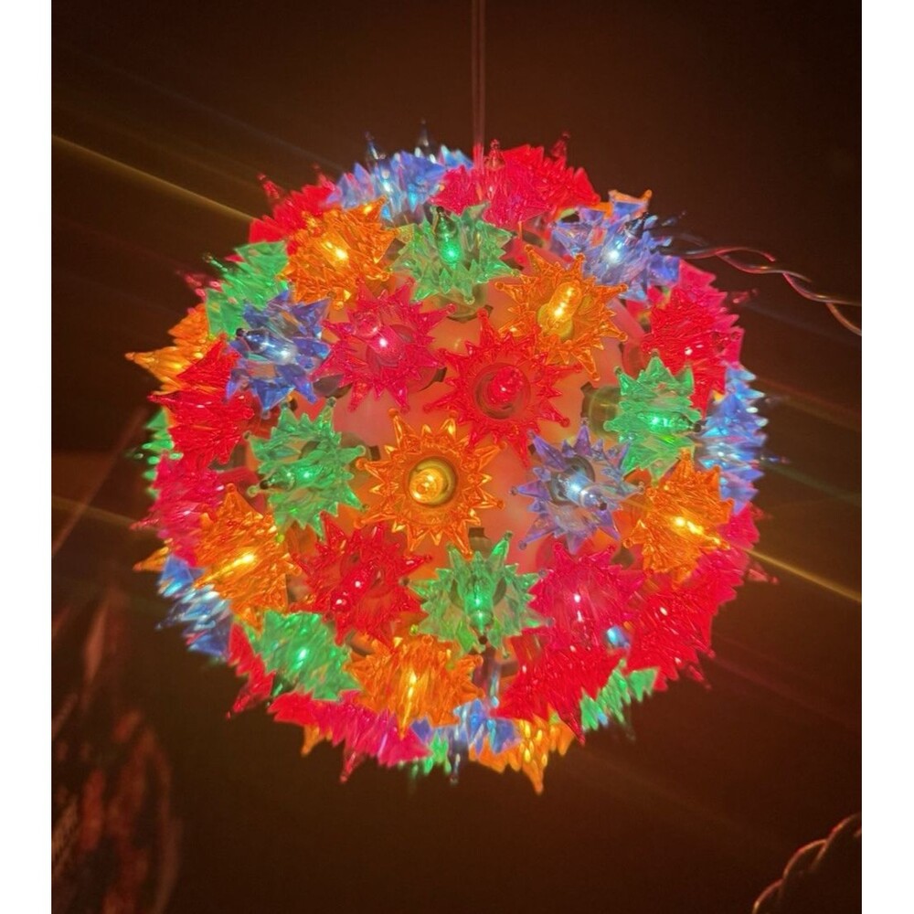Vintage GE 6" Holiday Classics 100 Lights Super Sphere Star Burst Multi-Color